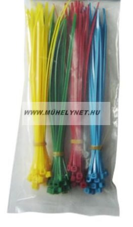 Kábel kötegelő színes 200x3,6 mm 4 színű csomag
