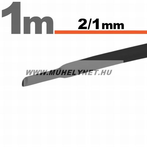 Image of zsugorcső 2/1 mm fekete 1 m/db