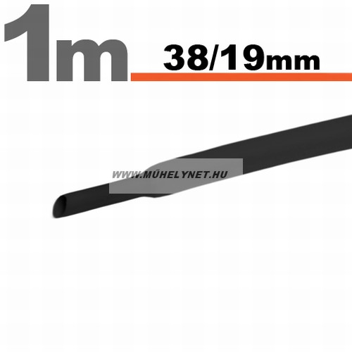 Image of zsugorcső 38/19 mm fekete 1 m/db
