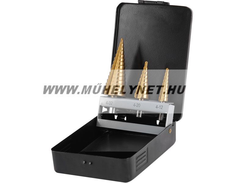 Image of Lépcsős fúró készlet 3 db-os Extol Craft