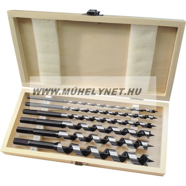 Image of fafúró készlet 6 db-os fa dobozban.Extol Prémium