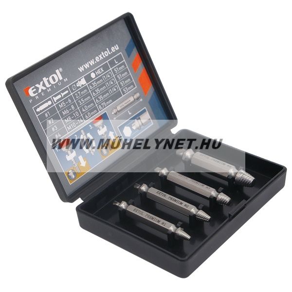 Image of Tört csavar kiszedő készlet 4 db-os
