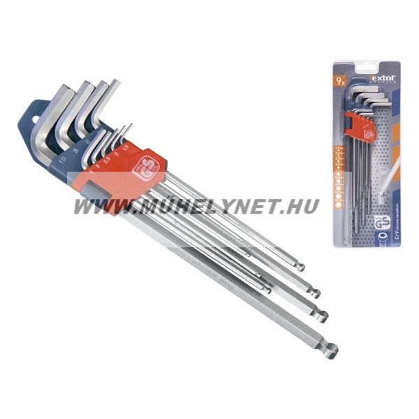 Image of Imbuszkulcs készlet extra hosszú 9 db-os EXTOL PREMIUM
