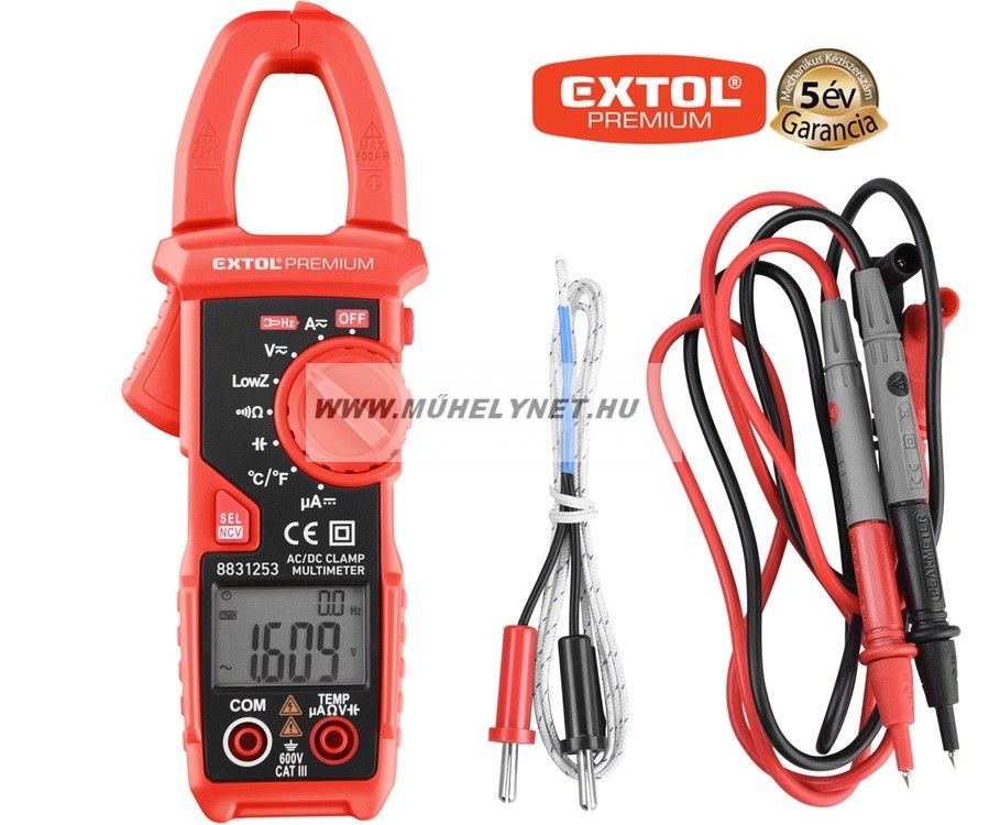 Image of digitális multiméter lakatfogóval extol prémium AC/DC