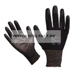 Image of Kötött kesztyű fekete nylon, kesztyű 10'poliuretánba mártot
