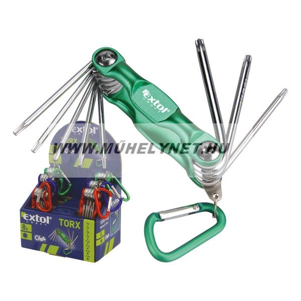 Image of Torx kulcstartó készlet karabínerrel T6-T25 Extol